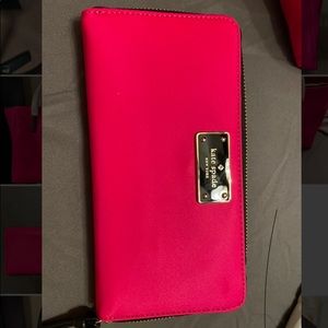 NWT Kate Spade Nylon wallet in Radish (hot pink)